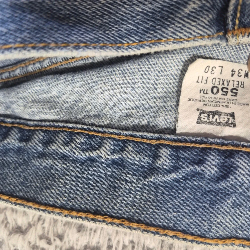 Levi's 550 Relaxed Fit 550-4891 Mens 34x30 Blue Tapered Leg‎ Denim Jeans Casual